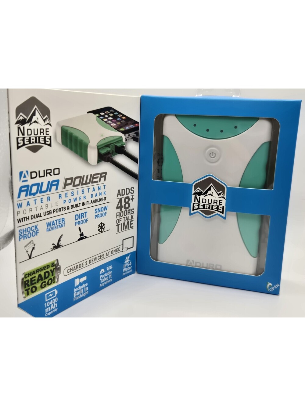 Aduro Aqua Power 10400 mAh Portable Power Bank Rugged IP54 Waterproof NIB - Picture 4 of 4